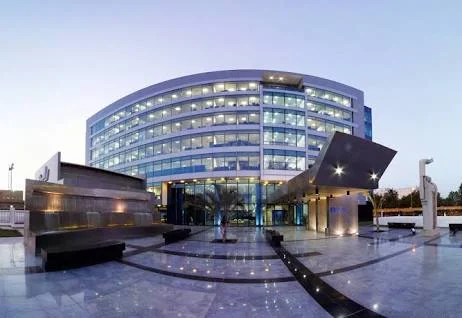 Raya headquarters plaza at dusk